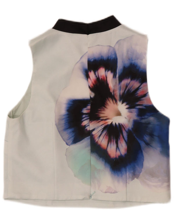 Bluză Crop fără mâneci pentru femei Coast UK 12 Poliester floral verde mediu
