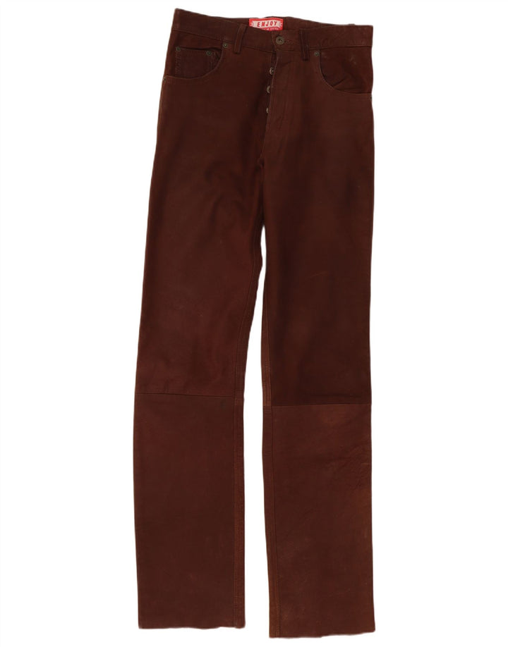 Pantaloni din piele pentru bărbați ENJOY L30 L34 maro