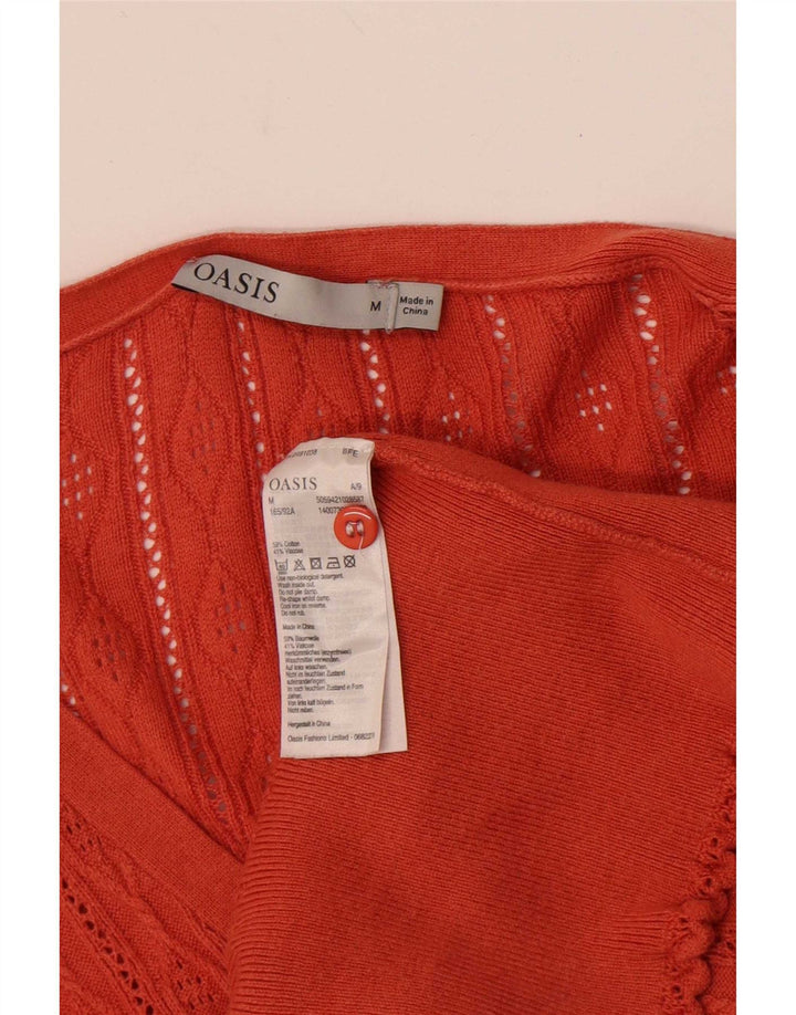 Pulover cardigan supradimensionat pentru femei Oasis UK 14 bumbac portocaliu mediu