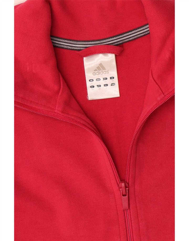 Jachetă de top pentru trening Adidas pentru femei UK 8 Small Red Bumbac