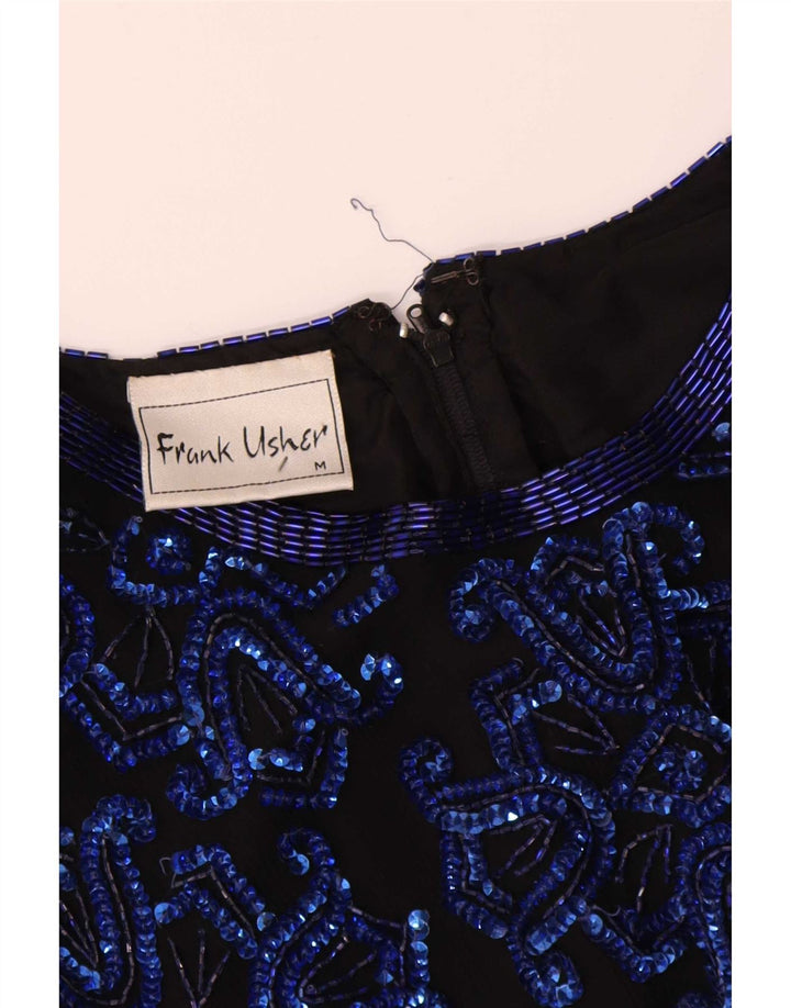 Bluză asimetrică de seară pentru femei Frank Usher UK 14 Medium Bleumarin
