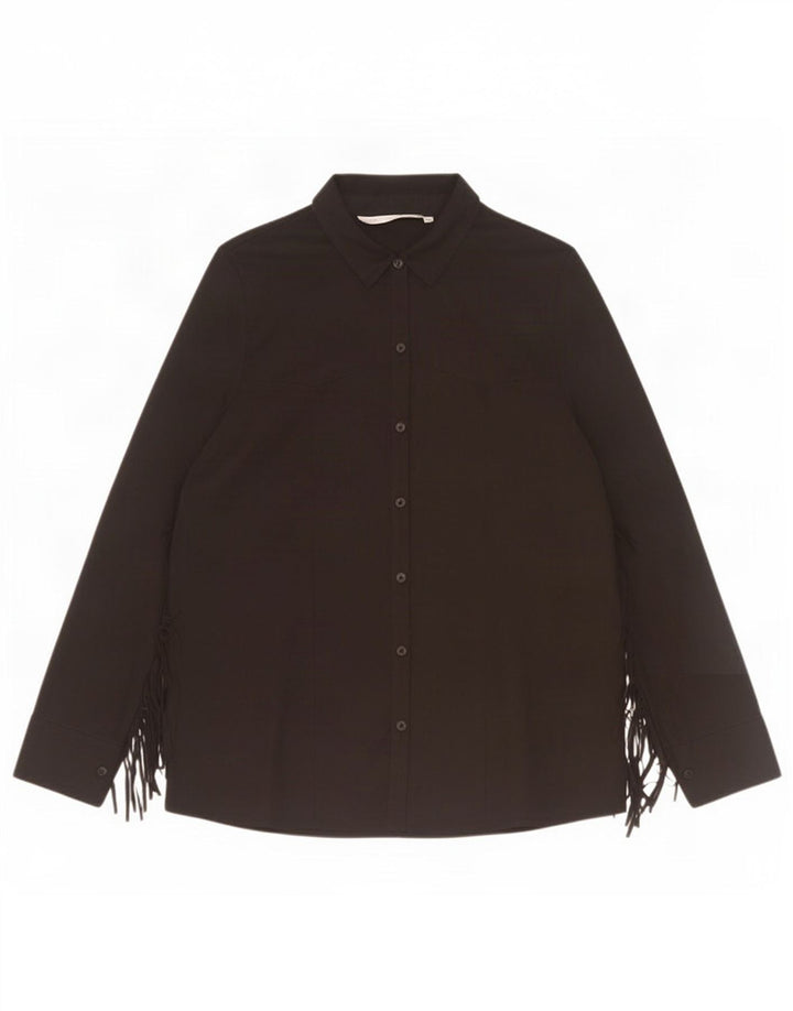 Bluză cămașă pentru femei Zara UK 14 Medium Black