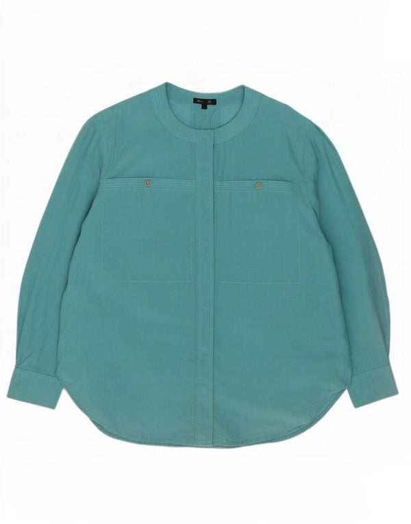 Bluză cămașă supradimensionată pentru femei Massimo Dutti EU 40 bumbac turcoaz mediu