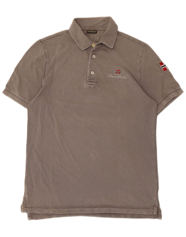 Tricou polo pentru bărbați Napapijri, bumbac gri mediu