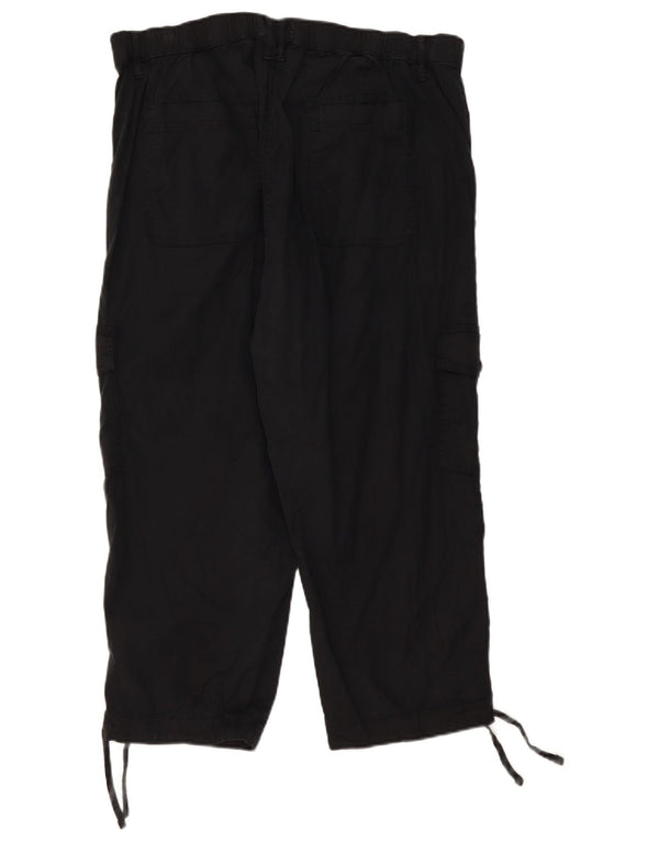 Pantaloni Capri cargo pentru femei Marks & Spencer UK 20 2XL W40 L23 Lyocell negru