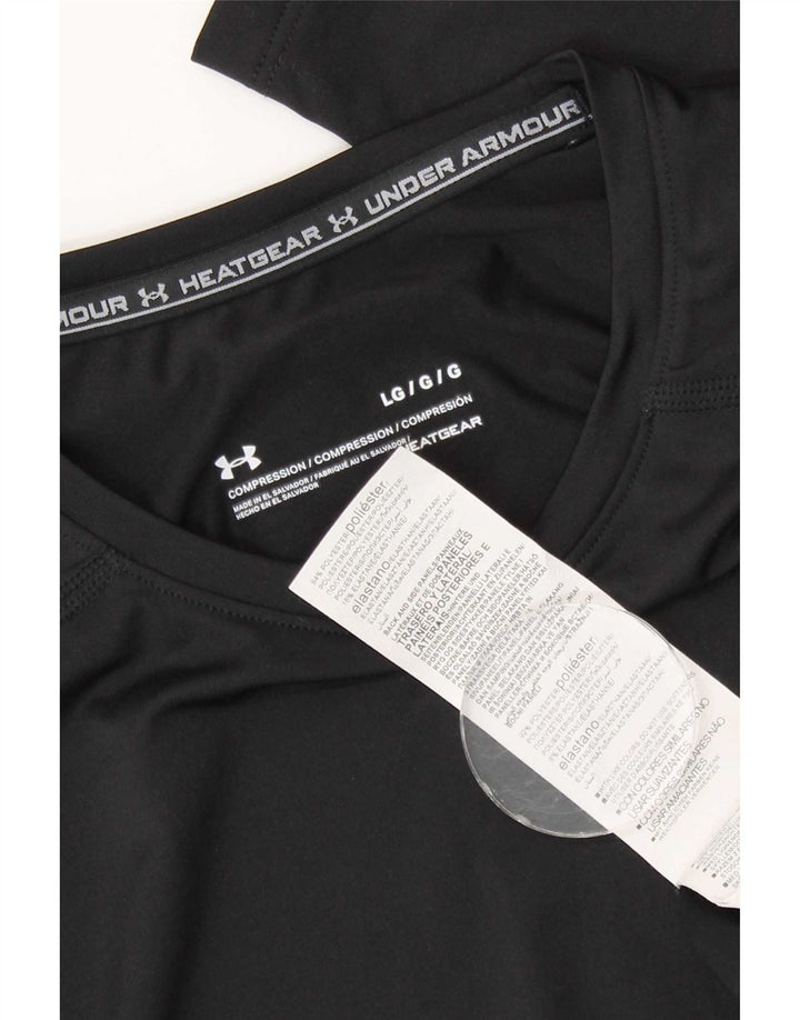 Under Armour Heat Gear Top cu mânecă lungă, mare, negru, poliester