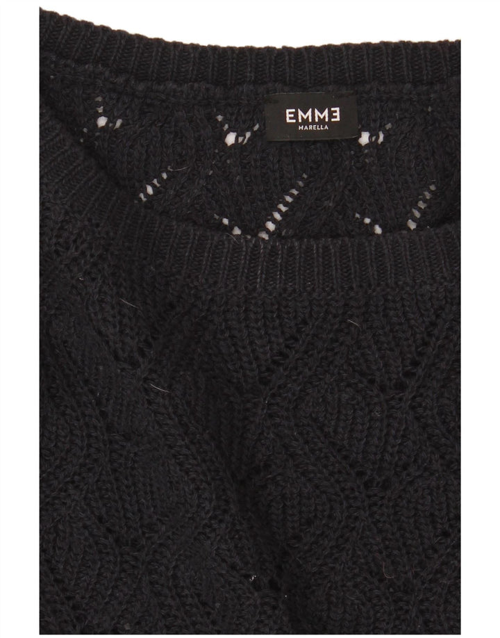 Pulover Emme pentru femei cu gâtul cu barca UK 14 Medium Black