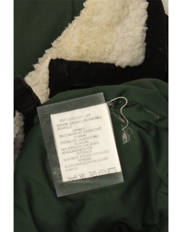 Jachetă pentru bărbați VINTAGE din piele intoarsa UK 42 XL maro din piele color bloc