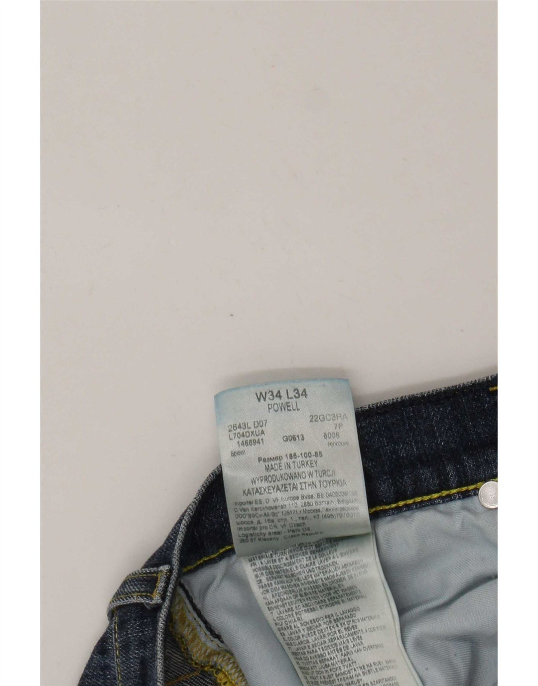 Blugi Lee Powell Slim pentru bărbați L34 L34 Bumbac bleumarin