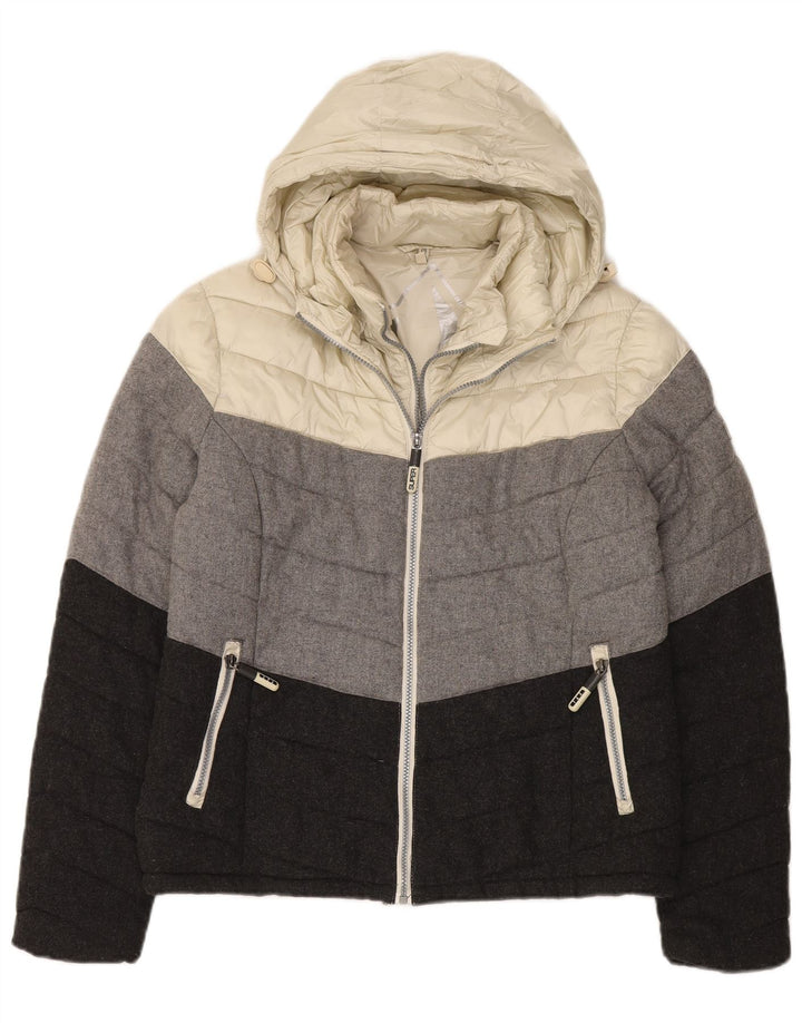 Jachetă căptușită cu glugă Superdry pentru femei UK 18 XL, multicoloră