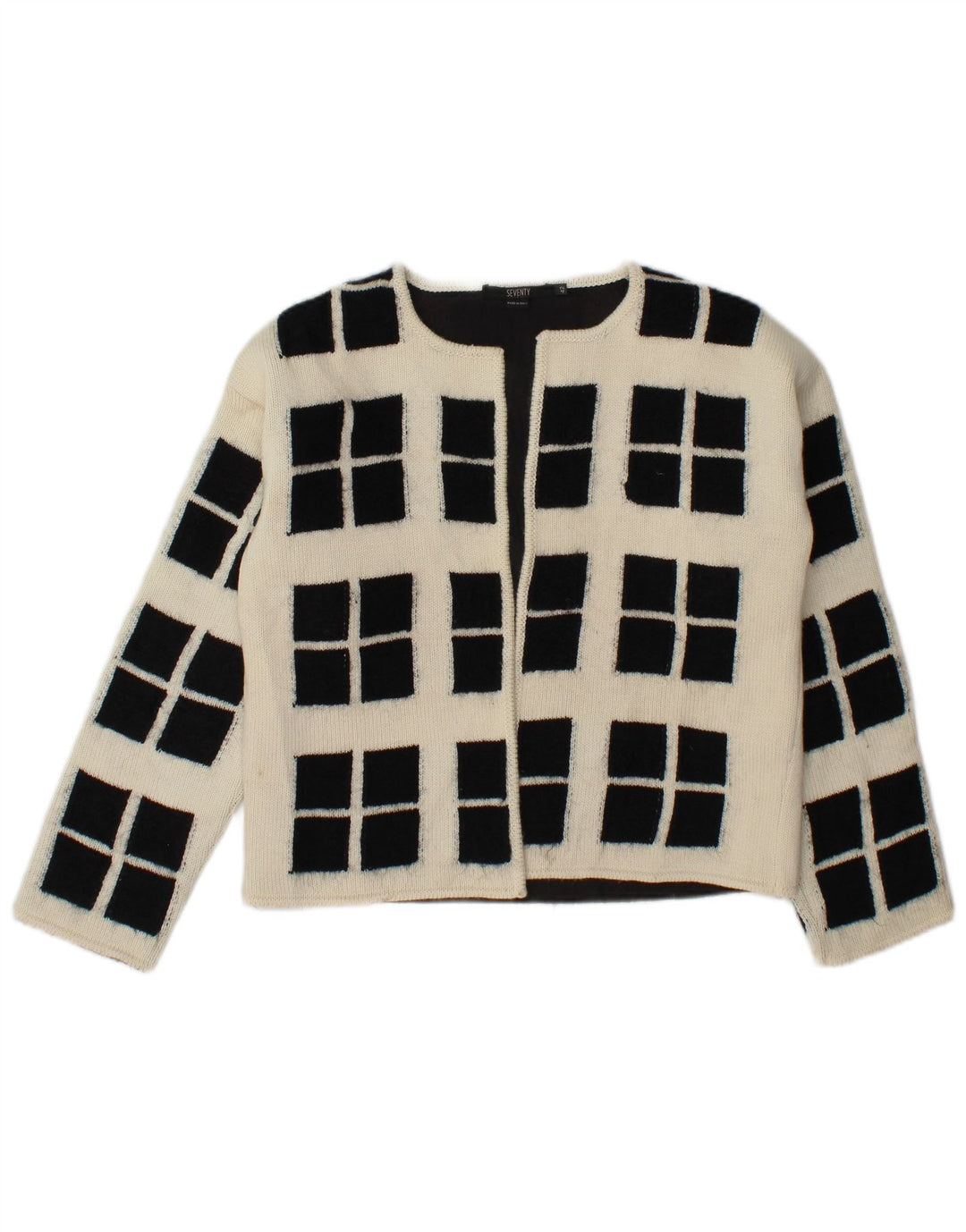 Pulover cardigan deschis pentru femei Seventy IT 42 Medium Off White Geometric