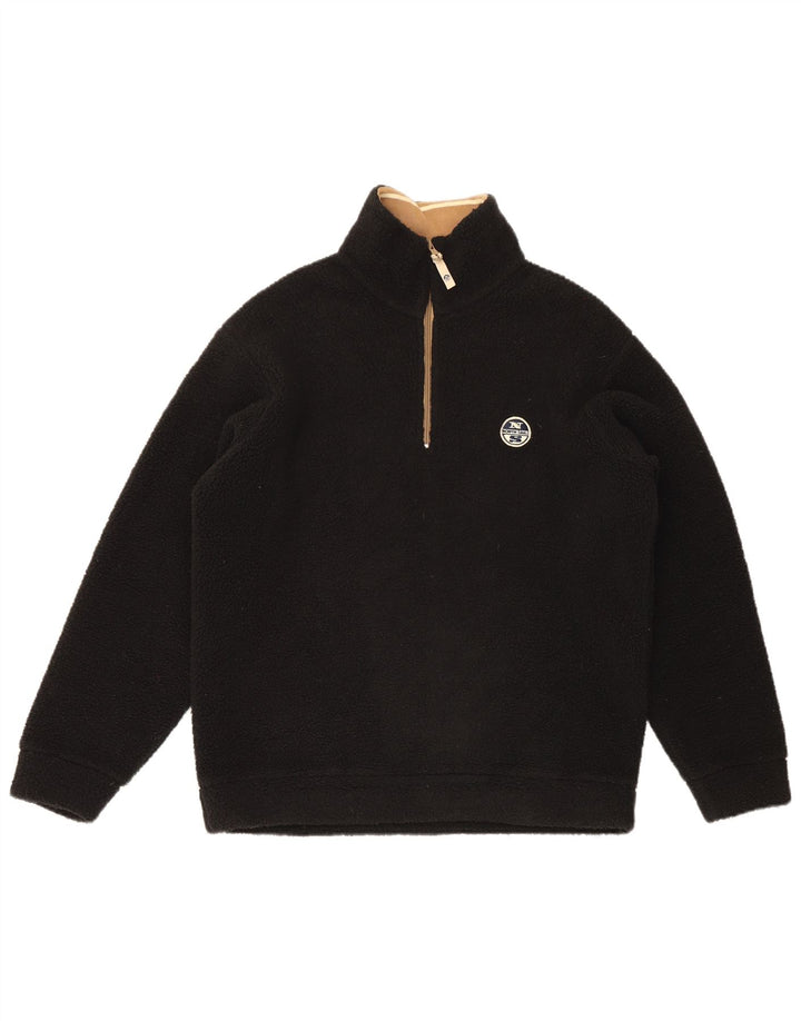 Jumper North Sails pentru bărbați, cu fermoar și gât, poliester mic, negru