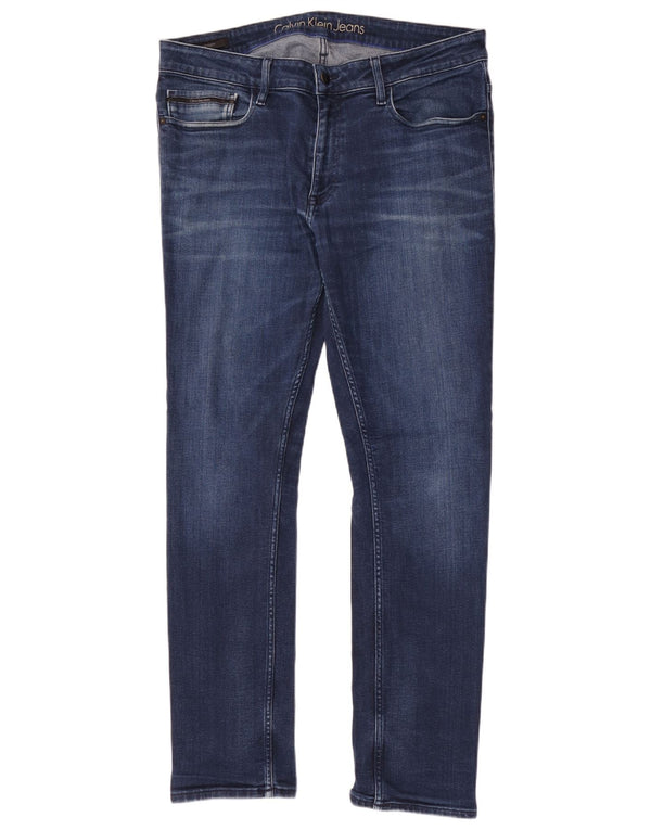 Blugi slim pentru bărbați Calvin Klein W36 L32 albastru