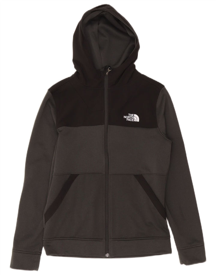 Pulover cu capota cu fermoar The North Face pentru fete 14-15 ani XL poliester gri