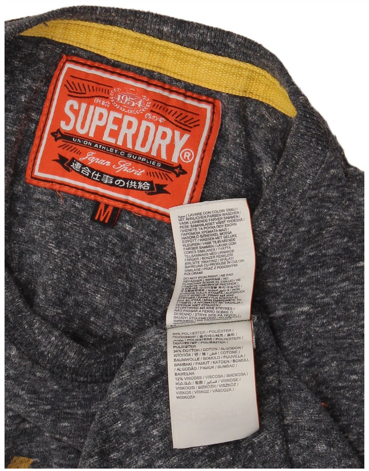 Tricou grafic pentru bărbați SUPERDRY Top din bumbac cu pete gri mediu