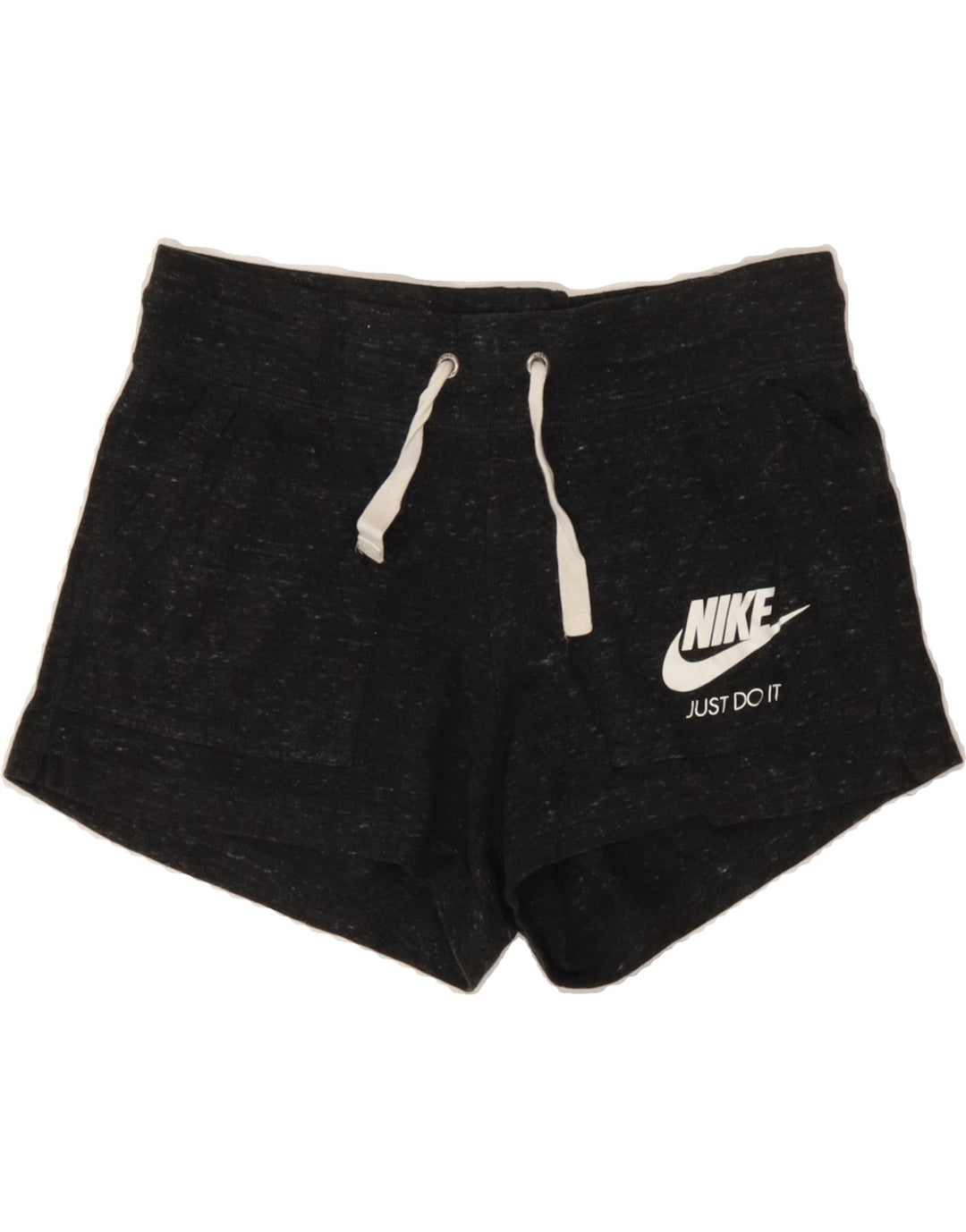 NIKE Womens Sport Shorts Small  Black Flecked Cotton Vintage Nike and Second-Hand Nike from Messina Hembry 