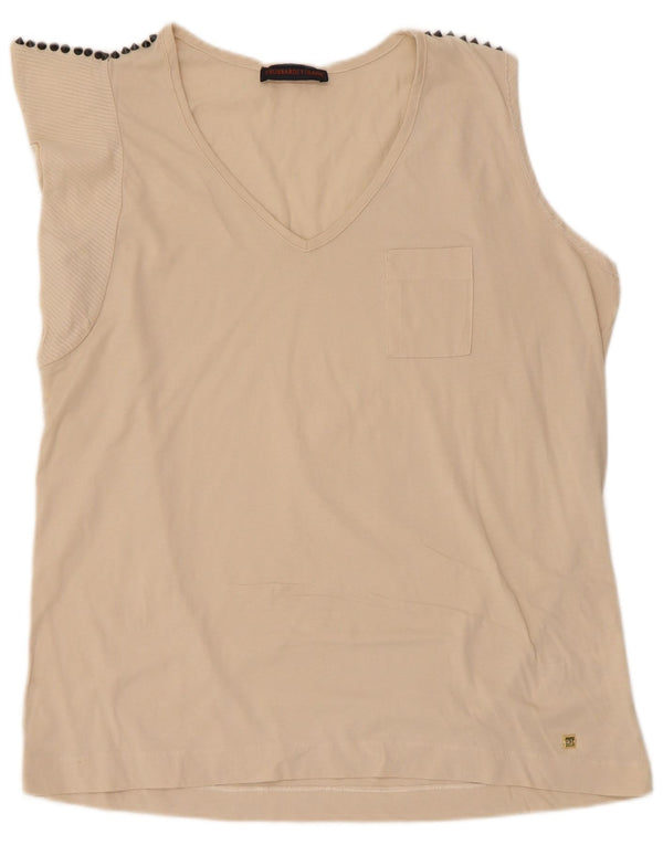 Trussardi Jeans Tricou pentru femei Top UK 18 XL Bej Bumbac