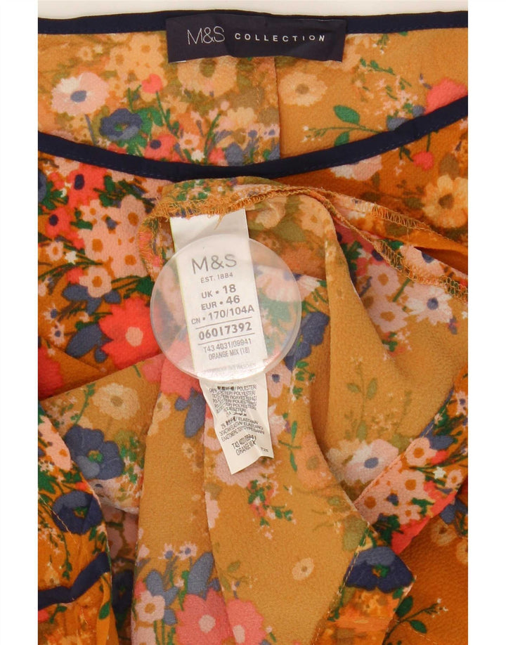 Bluză supradimensionată pentru femei Marks & Spencer UK 18 XL Orange Floral
