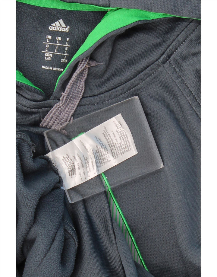 Pulover ADIDAS pentru bărbați cu capota cu grafică, mare, albastru, poliester