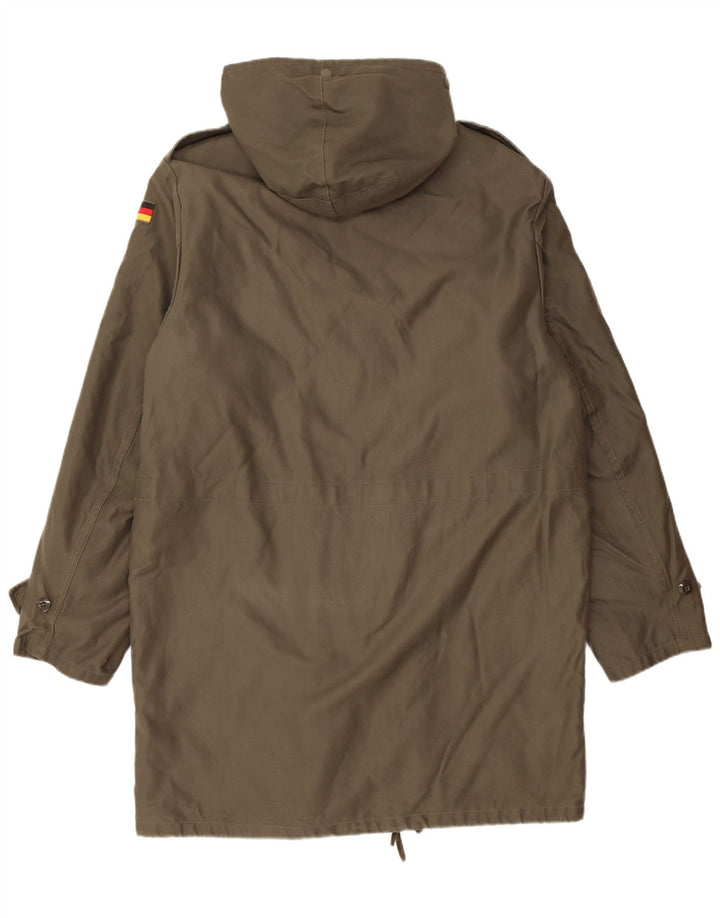 Jachetă parka militară cu glugă vintage pentru bărbați UK 38 Medium Khaki