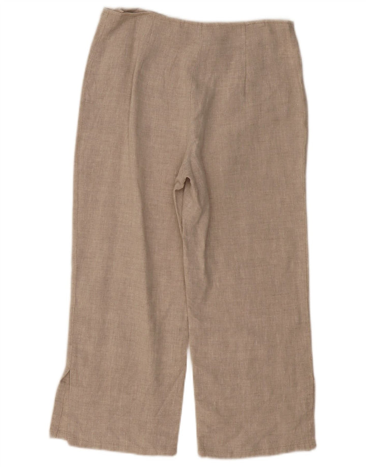 VINTAGE Pantaloni Capri drepti pentru femei UK 10 Small W30 L21 Bej In