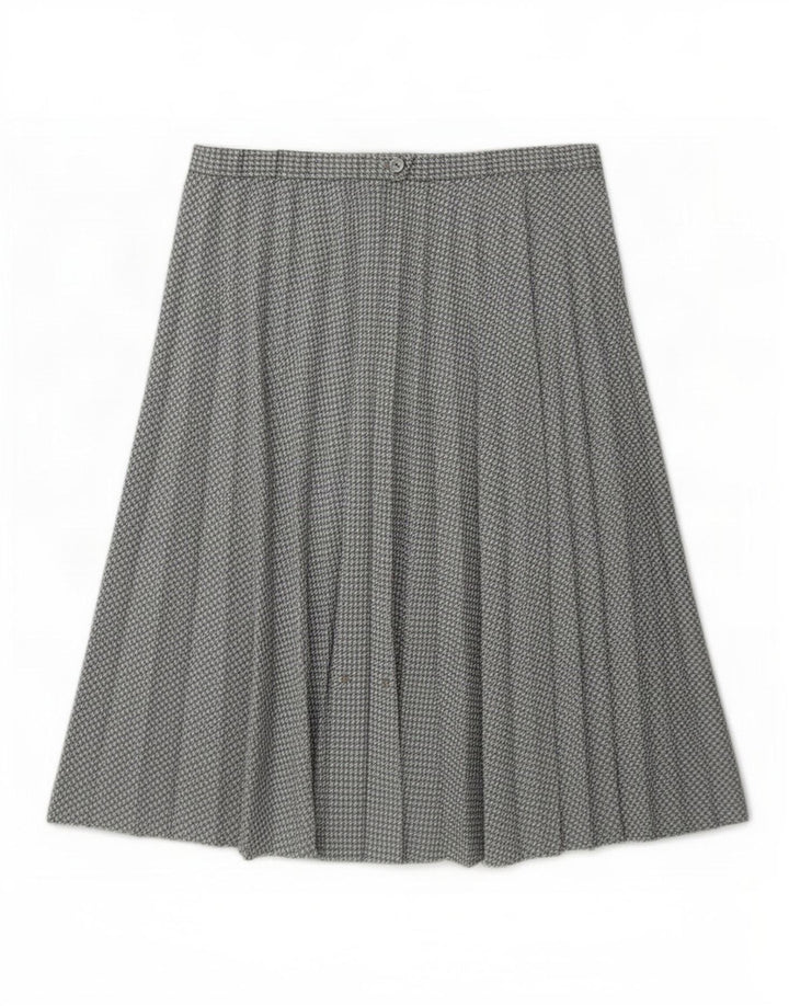Fusta plisată Vintage pentru femei W30 Medium Gri Houndstooth
