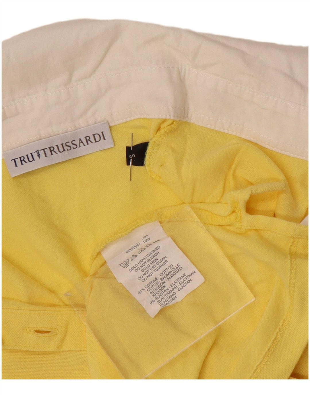 Tricou polo Trussardi pentru femei UK 10 Bumbac galben mic