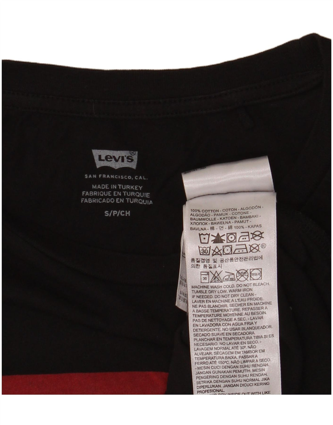 Tricou grafic LEVI'S Top UK 12 Bumbac negru mic