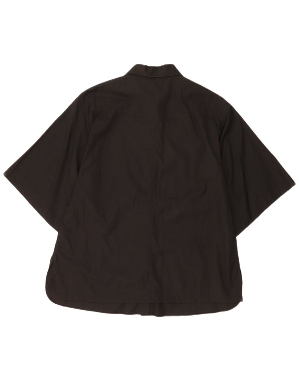 Cămașă supradimensionată cu mânecă scurtă pentru femei Massimo Dutti EU 34 2XS Negru