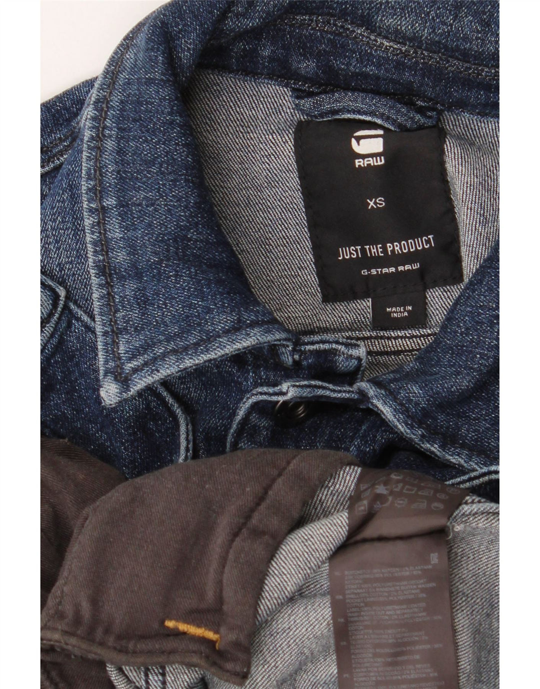 Jachetă de denim crop G-STAR pentru femei UK 6 XS bumbac bleumarin