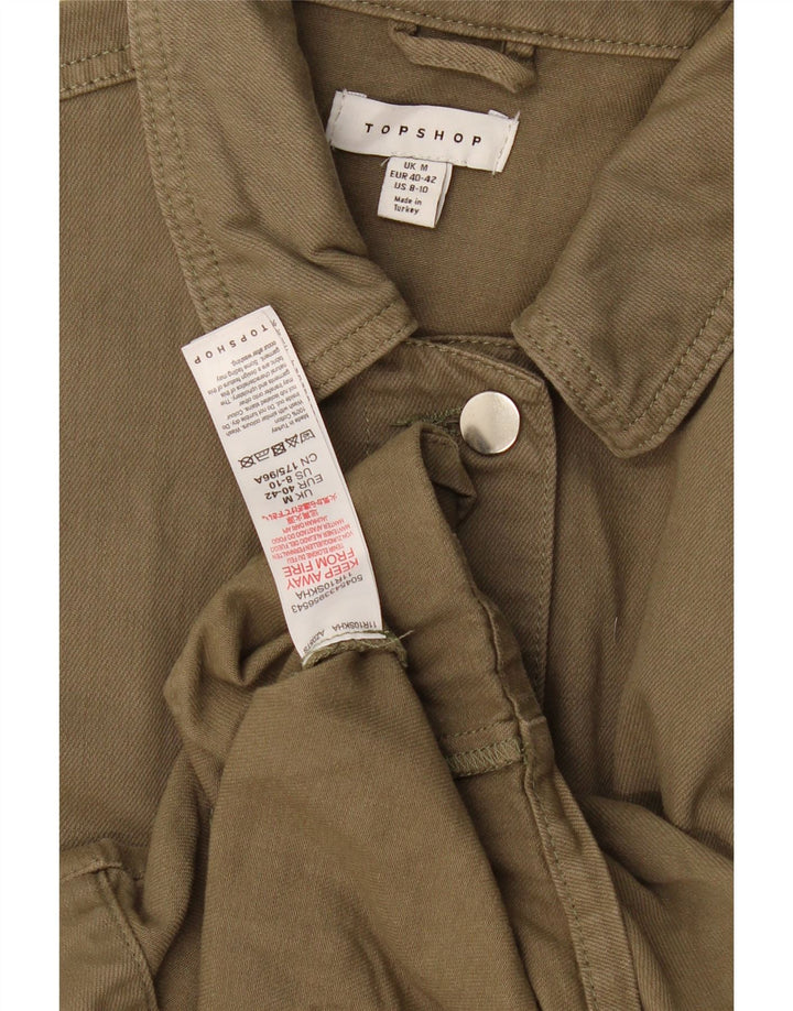 Jachetă bomber supradimensionată pentru femei Topshop UK 14, bumbac kaki mediu