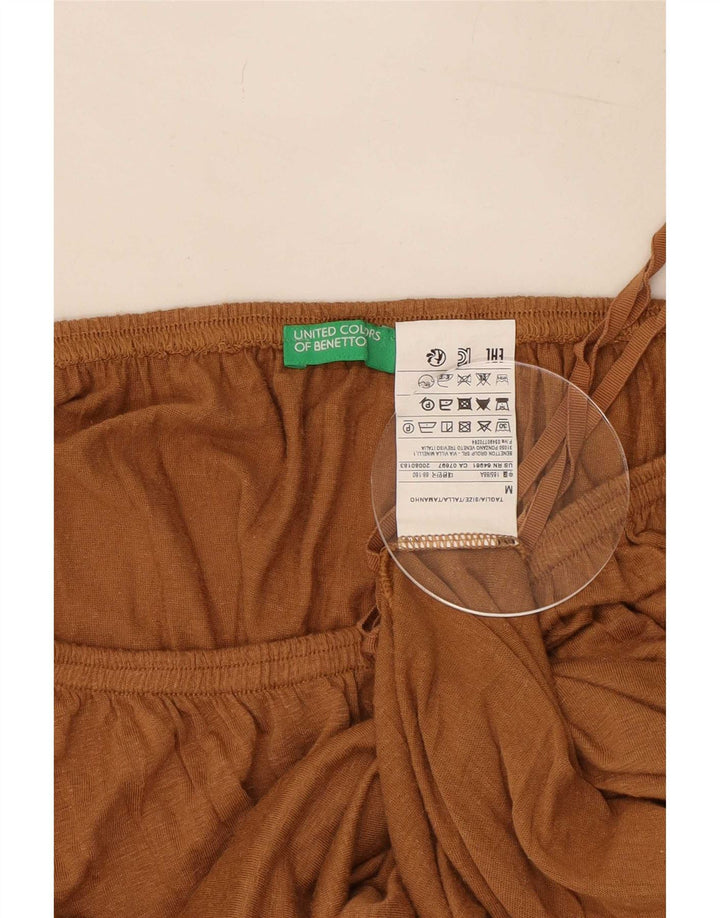 Top pentru femei Benetton cu umeri supradimensionați UK 14 Medium Beige Viscose