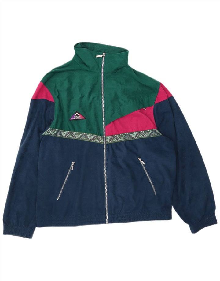 Jachetă de trening din velur pentru bărbați Aesse, 2XL, poliester color block, albastru bleumarin