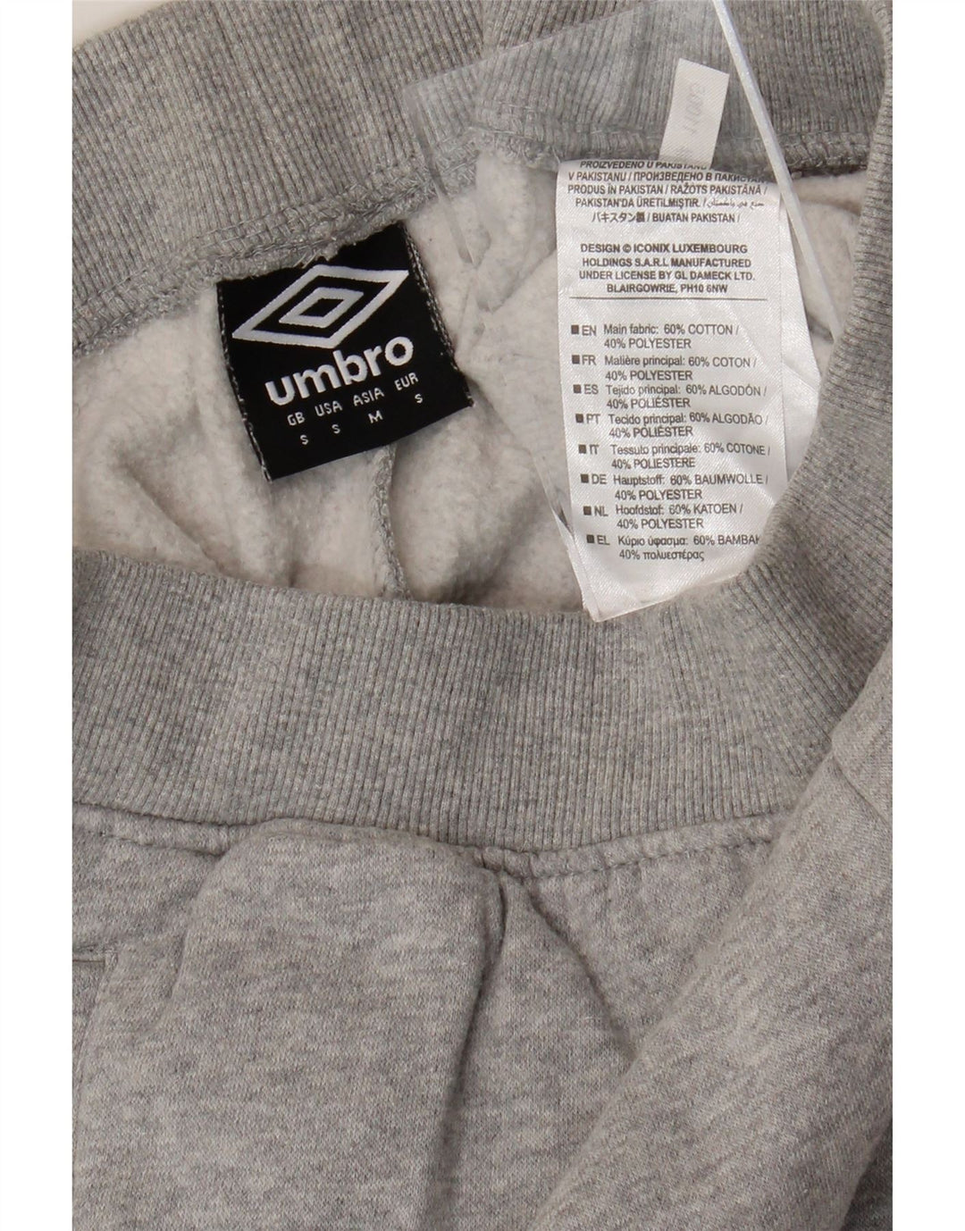 UMBRO Pantaloni de trening cu grafic crop pentru bărbați, bumbac gri mic