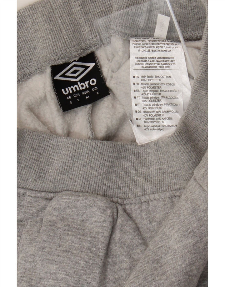 UMBRO Pantaloni de trening cu grafic crop pentru bărbați, bumbac gri mic
