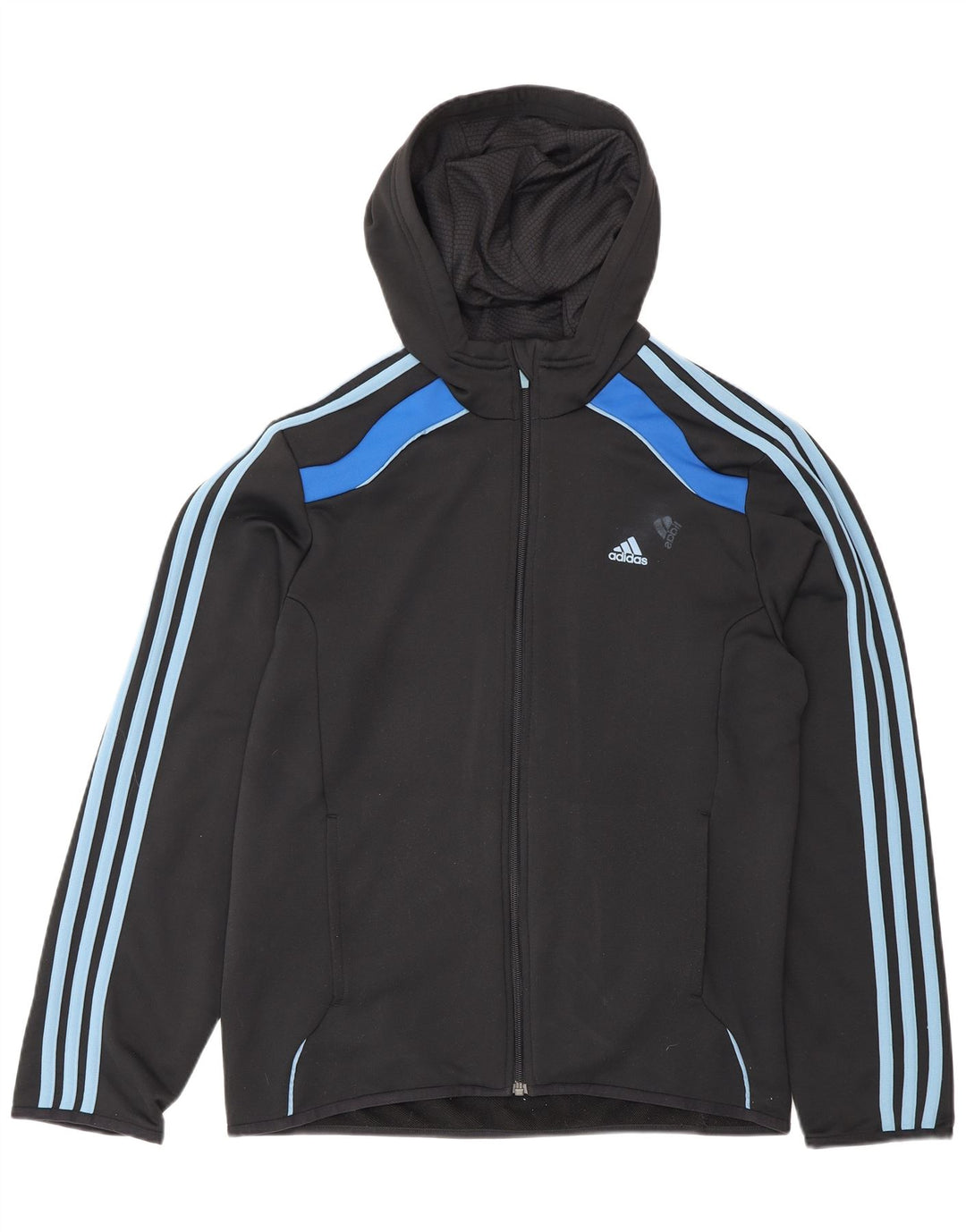 Pulover Adidas pentru bărbați, cu fermoar, poliester, mediu, negru