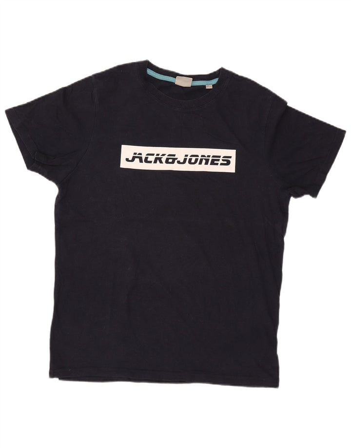 JACK & JONES Tricou grafic pentru bărbați Top mediu din bumbac bleumarin