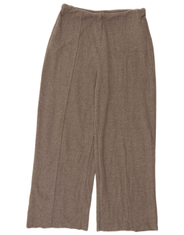 Pantaloni largi pentru femei cu talie înaltă Zara UK 14 Poliester gri mediu