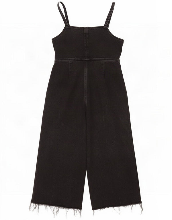 Topshop Womens Jumpsuit UK 12 Medium Grey Cotton