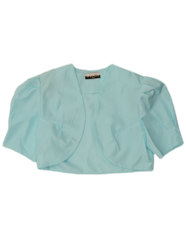 Top Bolero Vintage pentru femei UK 12 Medium Blue Poliester