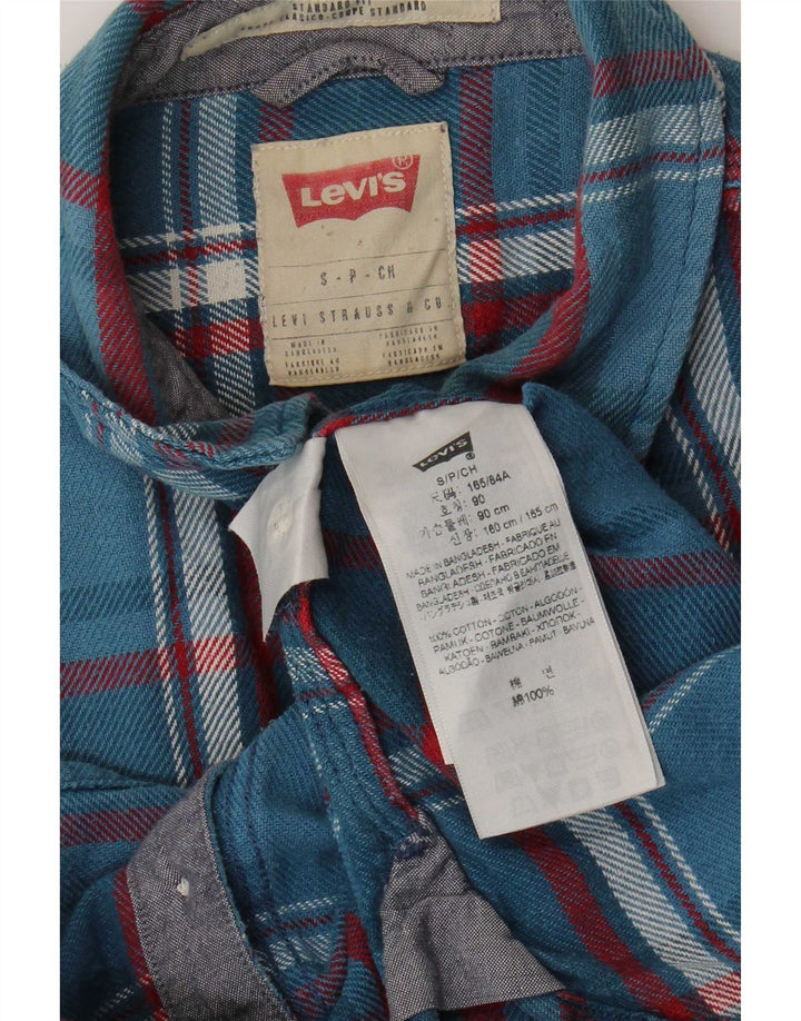 Cămașă de flanel pentru bărbați Levi's, cu ajustare standard, cu carouri mici, albastre
