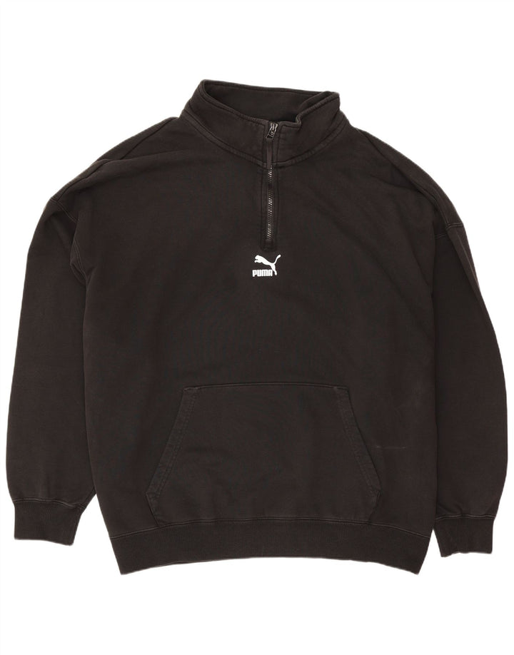 Pulover pentru bărbați Puma, cu fermoar și gât, 2XL, negru