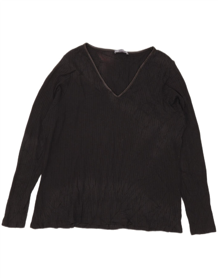 Marks & Spencer Top pentru femei cu mânecă lungă UK 24 4XL, viscoză neagră