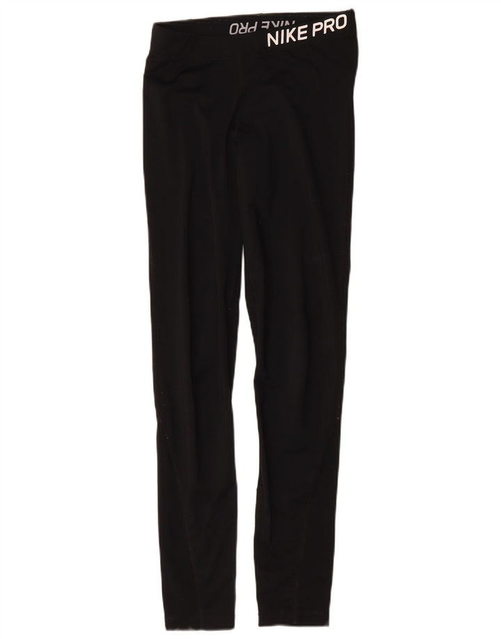 Leggings grafic Nike pentru femei UK 12, bumbac mediu negru