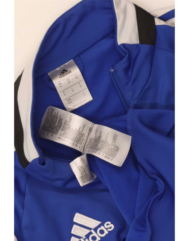 Jachetă de top pentru trening grafic Adidas pentru bărbați, albastru mediu, poliester color bloc