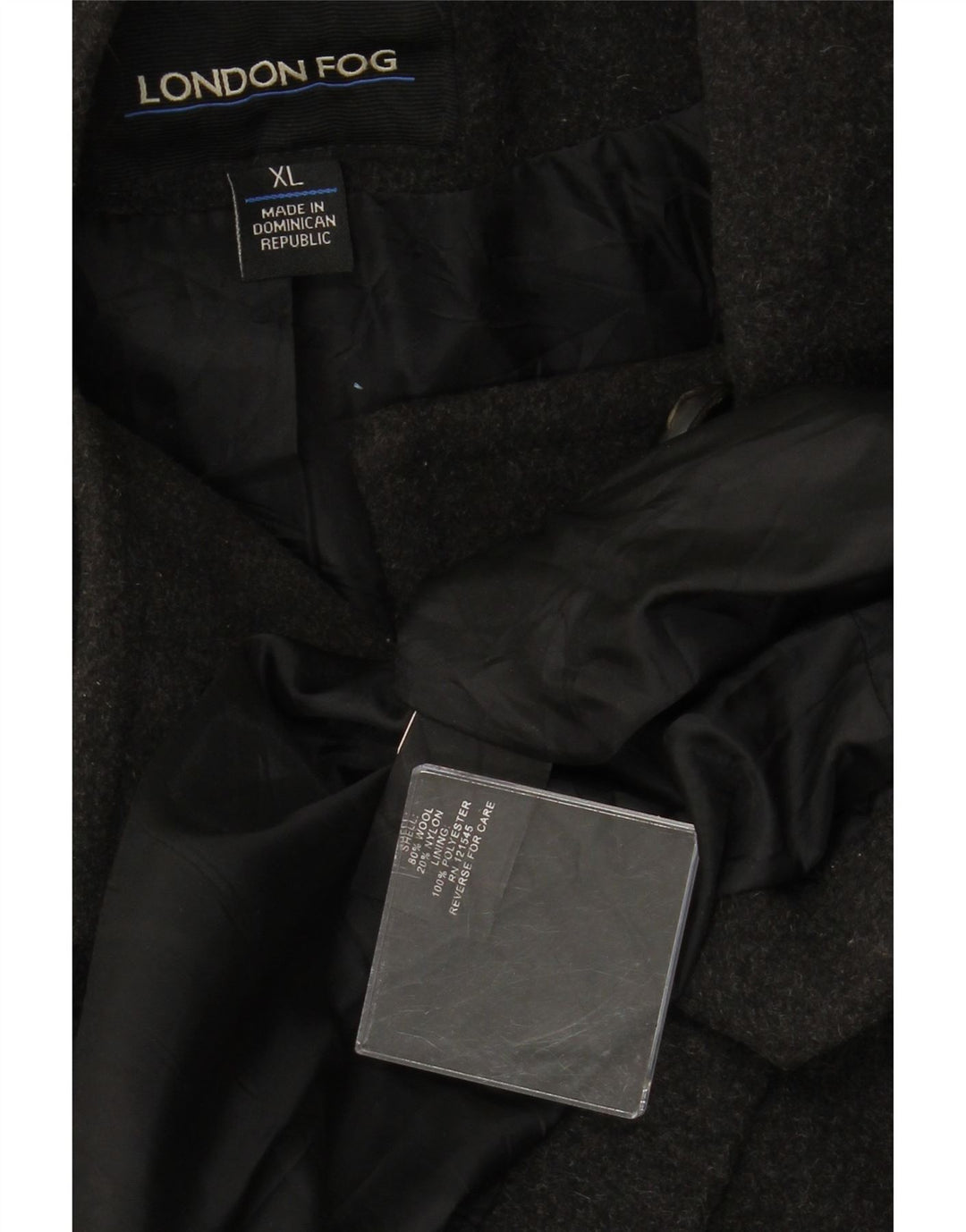 LONDON FOG Palton cu glugă pentru femei UK 18 XL Lână gri