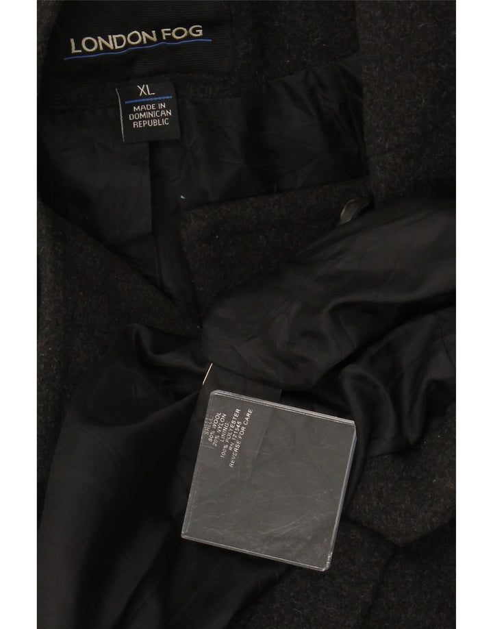 LONDON FOG Palton cu glugă pentru femei UK 18 XL Lână gri