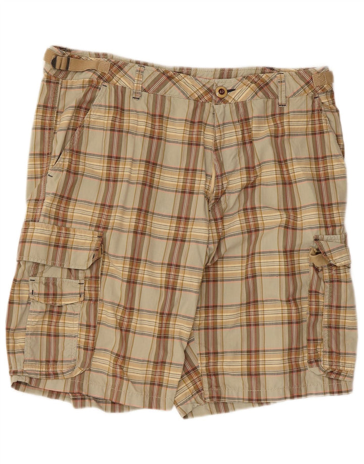 Pantaloni scurți cargo Marlboro Classics pentru bărbați W38 XL, bumbac verde check