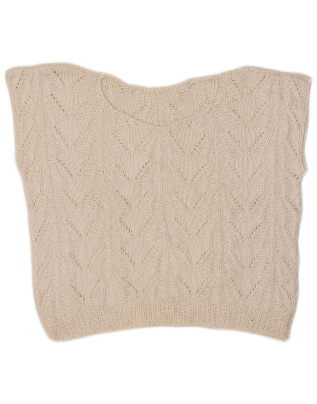 Vintage Womens Crop Vest Tank Top UK 12 Medium White