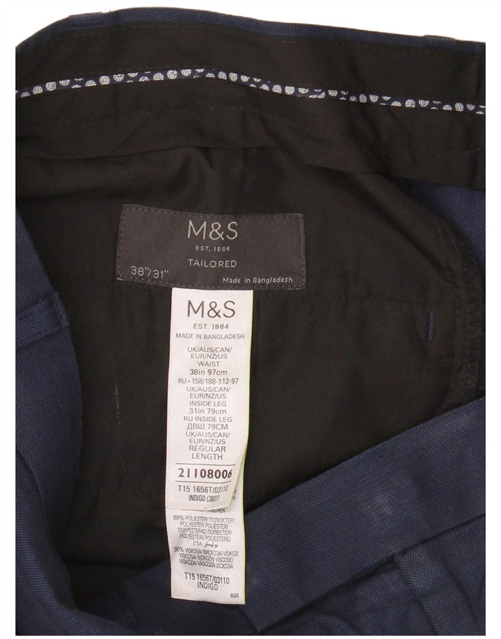 Marks & Spencer Pantaloni drepți pentru bărbați L38 L31 Poliester bleumarin